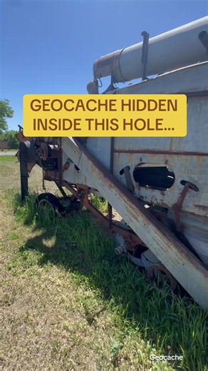 This #geocache was hidden inside some rusted farm equipment. What do you think was inside the container? #geocaching #mystery #hiddentreasure #hiddengems