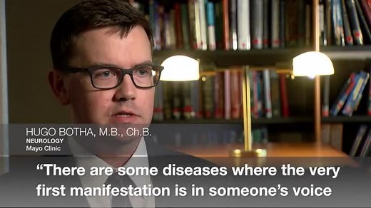 10K views · 103 reactions | There's a lot of brain power that goes into speech. Because of that, changes in voice and speech can provide the first clues to a neurodegenerative disease. Dr. Hugo Botha, a Mayo Clinic behavioral neurologist, explains how voice samples collected for research can help diagnose neurodegenerative diseases early. Learn more: https://mayocl.in/3DfmFEE | Mayo Clinic | Facebook