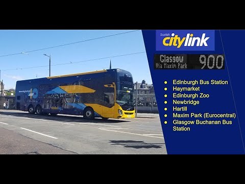 Scottish Citylink Route 900: Edinburgh - Glasgow Via Eurocentral Full Route Timelapse