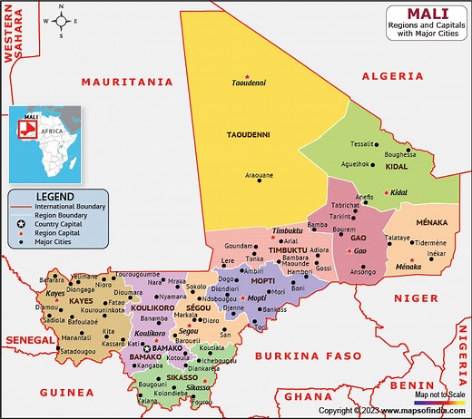 Mali Map | HD Political Map of Mali