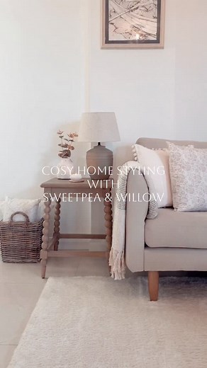 Helen ~ Acorn Barn on Instagram: "🍂COSY HOME STYLING🍂 Happy Wednesday 🤎 Ad ~ This beautiful side table, lamp & throw have kindly been sent to me by the lovely home interiors company @sweetpeaandwillow I love the details & gorgeous white wash, oak finish of the table, and the beautiful, neutral stone lamp & throw are perfect for the cosy season 🍂 I’ll list everything below & add a link to my stories. @sweetpeaandwillow have also given me a discount code to share, use ACORN10 for 10% off (excl