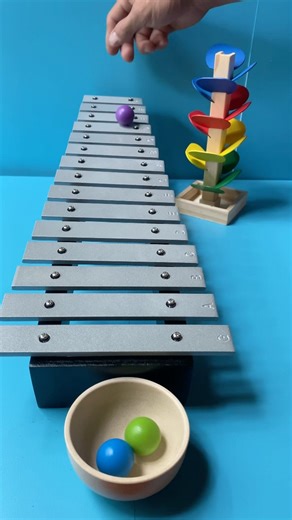 But the colorful balls and metal ramps make really cool sounds🎶 #asmr #marblerun #satisfyling