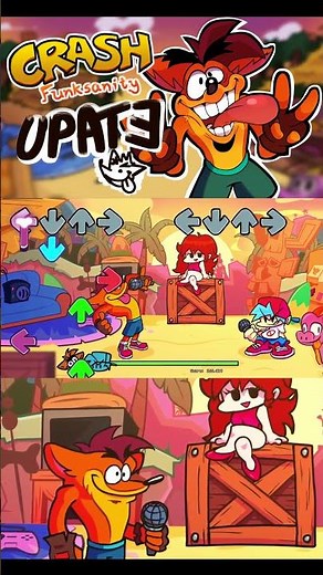 FNF: Crash Funksanity: N-SANE MIXES!! "Crash course" #fnf #fnfmod