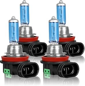 SHENKENUO Fit For Jeep Grand Cherokee (2017-2022) Ultra - High Performance 5000K White Halogen Headlight Bulbs Combo,Plug-n-Play,Pack of 4