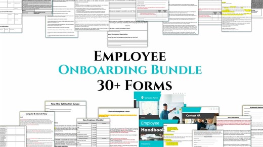 Employee Onboarding Bundle | 30  HR Forms, Checklists (digital Download) - Etsy