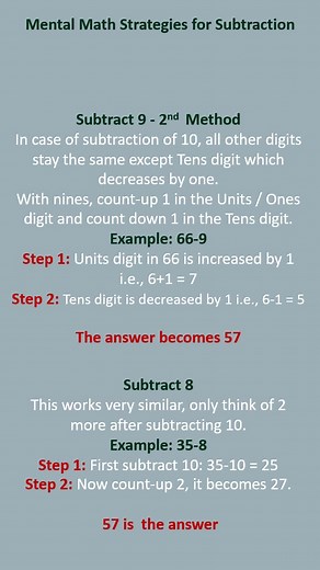 Mental Math | Subtraction This is Mental Math Series for classes 1-8. A good range of Mental Math strategies for addition, subtraction, Multiplication and division are discussed which help students in doing their calculations quickly and with minimum chance of error. It is a valuable resource for students, parents and teachers. Students can watch it independently to enhance their understanding, parents can share it at home and teachers can use it in the classroom. Goldy’s Classroom YouTube Chann