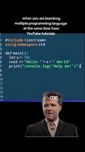 252K views · 1.9K reactions | “POV: You learned 3 languages from YouTube and now your code speaks alien ”#coding #programing #codingmemes#fyp #viral | CODE HINT | Facebook