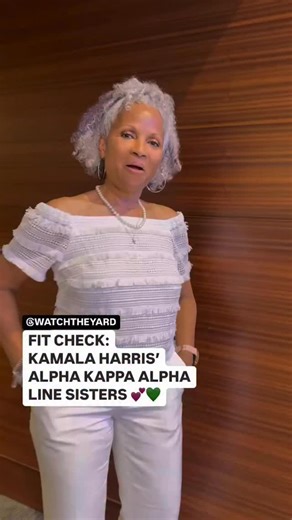 Watch The Yard on Instagram: "Watch The Yard caught up with Kamala Harris’ Spring 1986 Alpha Kappa Alpha line sisters while she was running for president and did a fit check!💕💚 Don’t they look stunning?! 📷: @watchtheyard #AlphaKappaAlpha #WatchTheYard #KamalaHarris"