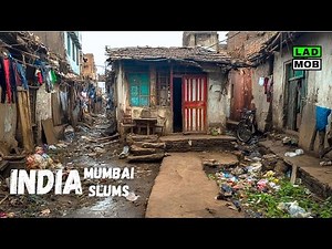 Daily Life in The Slums on Mumbai India 4K Walking TOUR
