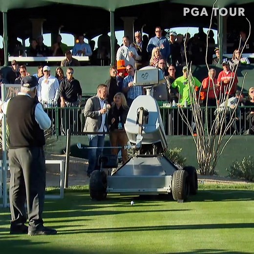Things you don’t see every day … Robot ‘LDRIC’ aces No. 16 at the 2016 WM Phoenix Open 🤖 #TOURVault | PGA TOUR