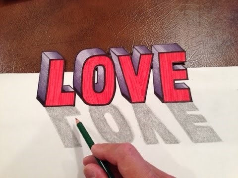 How to DRAW LOVE in 3D Optical Illusion Trick Art