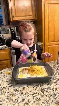 Cooking with Piper. She may not eat what she makes, but the commentary is always the best part!