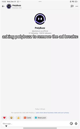 asking poly buzz to remove the ad-breaks💀💀 | polybuzz