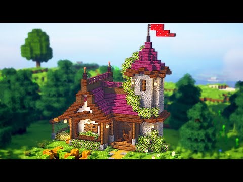⛏️ Minecraft Tutorial: Pink Rose Fantasy House (SUPER EASY)🚩