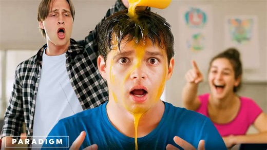 Bully pours juice on the wrong student