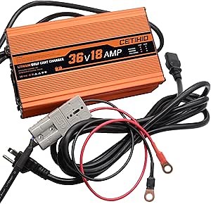 36 Volt Lithium Battery Charger for Golf Carts with Anderson plug 18 AMP LIFEPO4 Battery Charger 16FT Cables,Upgraded, 3-Stage Charge Technology, 3-5 Hours Full Charge, Smarter