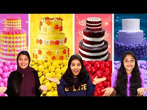 ONE COLOUR GEMS CAKE CHALLENGE | കളർഫുള്‍ ജെംസ് കേക്ക് ചലഞ്ച് | PULLOTHI