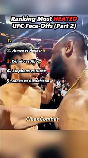 Ranking UFCs MOST HEATED Face-Offs 😡🤛 ( Part 2 ) #shorts #ufc #mma