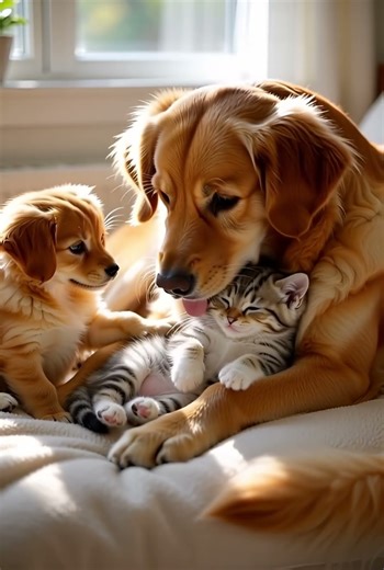 Big Brother's Gentle Hug #calming #adorably #cuteanimals