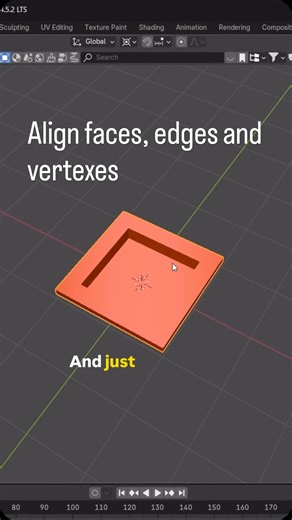 The easiest way to align faces, edges and vertexes in Blender #blender3d #blendertips #blendertricks #blendertutorial | Rolando Otano