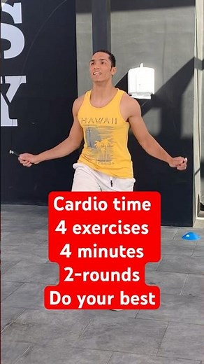 Cardio time -4 exercises- 4 minutes- 2 rounds | do your best