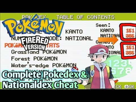COMPLETE POKEDEX CHEAT FOR FIRE RED,LEAF GREEN,ASHGRAY || HOW TO COMPLETE POKEDEX IN FIRE RED ||