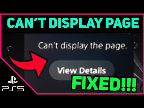 PS5 CAN'T DISPLAY THE PAGE EASY FIX! (Fast Solution)