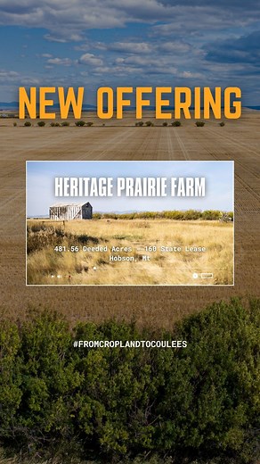 New Listing - Heritage Prairie Farm ▪ 483± deeded acres plus 160± state lease acres ▪ 368.44± acres currently in cultivation (winter wheat & grass hay in 2025) ▪ Balance in pasture and native grassland with spring & reservoir water ▪ Central Montana location between Moccasin and Hobson ▪ Upland bird, whitetail, mule deer & antelope presence ▪ Productive cropland with excellent access Nestled in the rolling prairie between Moccasin and Hobson, Montana, Heritage Prairie Farm offers a rare opportun
