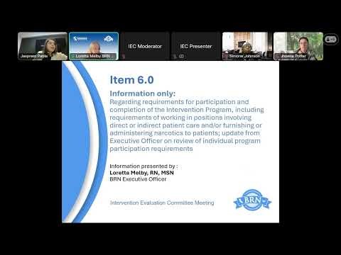 Intervention Evaluation Committee (IEC 3)of the California Board of Registered Nursing -Nov 13, 2025