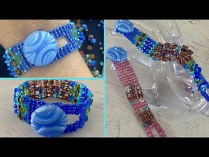How to sew on a button to your beaded bracelet made on a bead loom