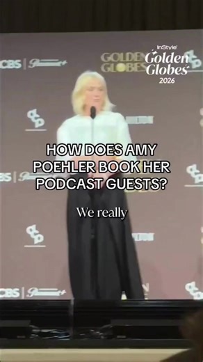 How does Amy Poehler book her podcast guests?