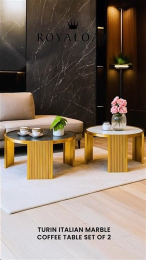 Royaloak | Turin Italian Marble Coffee Table Set of 2