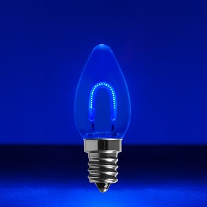 C7 Blue Shatterproof FlexFilament LED Vintage Christmas Light Bulbs - Christmas Lights, Etc