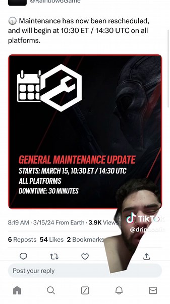 BREAKING: Servers will be going down for a planned maintenance! #r6 #siege #r6marketplace #r6s #r6siege