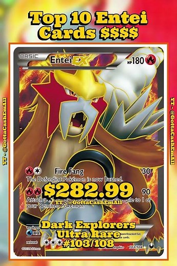 Top 10 Most Valuable Entei Pokémon Cards of All Time! 💰 #pokemon #pokemoncards #pokemontcg #top10