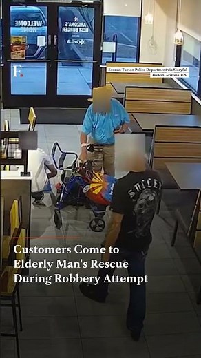 Customers Come to Elderly Man's Rescue During Robbery Attempt | Firstpost News