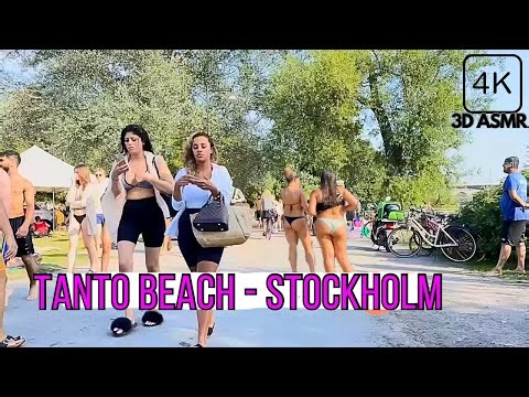 Beach Walk in Stockholm, Sweden 4K | Virtual Walk on Hottest Day in Stockholm | Tanto Strandbadet