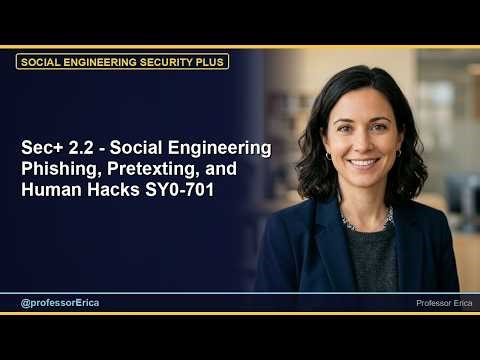 Sec+ 2.2 - Social Engineering Phishing, Pretexting, and Human Hacks SY0-701