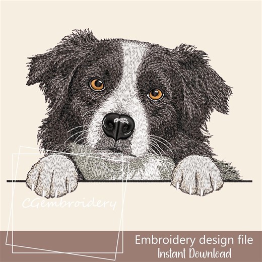 Border Collie Dog Embroidery Design, Border Collie Peeking Dog Embroidery File, Sheepdog Mom Collie Lover Embroidery, Border Collie Gift - Etsy