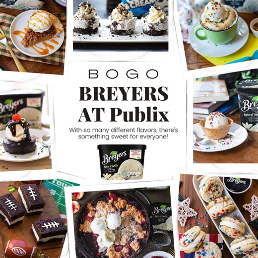 Look for a BOGO sale on delicious Breyers products available this week at Publix! #UnileverPartner Stock your freezer and save as part of the ad valid 7/25 to 7/31 (7/24 to 7/30 for some). Mix and match and bring home something sweet for everyone in your family. | I Heart Publix