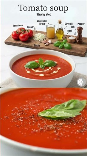 The Easiest Tomato Basil Soup Ever #easyrecipe #foodshorts