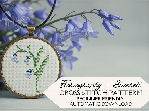 Bluebell Cross Stitch Pattern || Floriography || Digital, Printable or Pattern Keeper || Instant Download - Etsy UK
