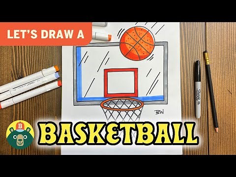 How to draw a BASKETBALL & HOOP! - [Episode 102]