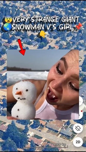 ⛄😱I Found very strange snowman v's ice queen girl🌏#trending #shorts #srbro89 #icequeen