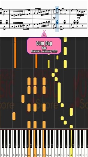 Cum Bac Rag [Charles L. Johnson] ♫ Ending Part | Ragtime Piano Tutorial #Shorts