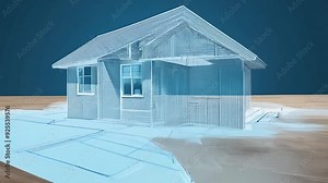 Blueprint Design of a House Construction Project Showcasing Structure Generative AI
