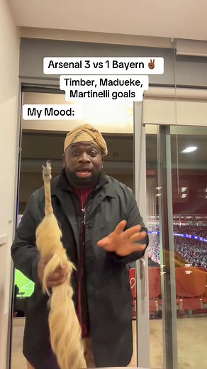Arsenal 3 vs 1 Bayern 🕺🏾. Timber, Madueke and Martinelli goals 🔥. Local Man is happy ✌🏾. • #arsenal #bayern #madueke #ucl #championsleague | Kelechi