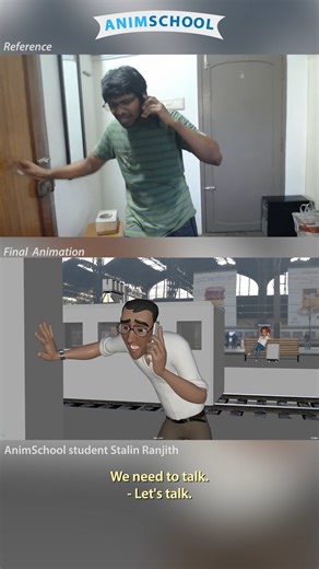 AnimSchool on Instagram: "Missed train 🚃⏰ How does an animator make a great shot? With great reference footage! Take a look behind-the-scenes in this shot by AnimSchool graduate Stalin Ranjith. Find out more at AnimSchool.edu and level up your 3D animation skills today! 🎬✨ #CharacterAnimation #AnimationBehindTheScenes #3DAnimation #AnimSchool"