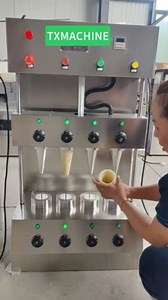 Commercial pizza Cone Machine ice cream Cone Maker Electric Stainless Steel dough Roll Mold 4 Cone maker for commercial Home Restaurant Use 3000W (cone maker, 110V/60HZ)