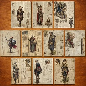 Art elfe fantastique, pages de scrapbooking fantastique, feuilles imprimables grimoire, accessoire de jeu, construction d'un monde, papier pour collage, journal indésirable, D&D Art - Etsy France